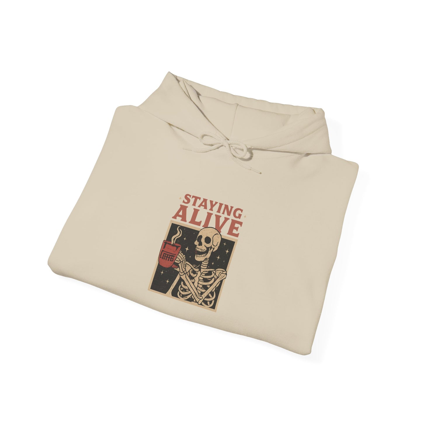 Staying Alive Unisex Hoodie - Fun Graphic Sweatshirt for Casual Wear, Perfect for Gift Giving, Halloween, or Everyday Comfort