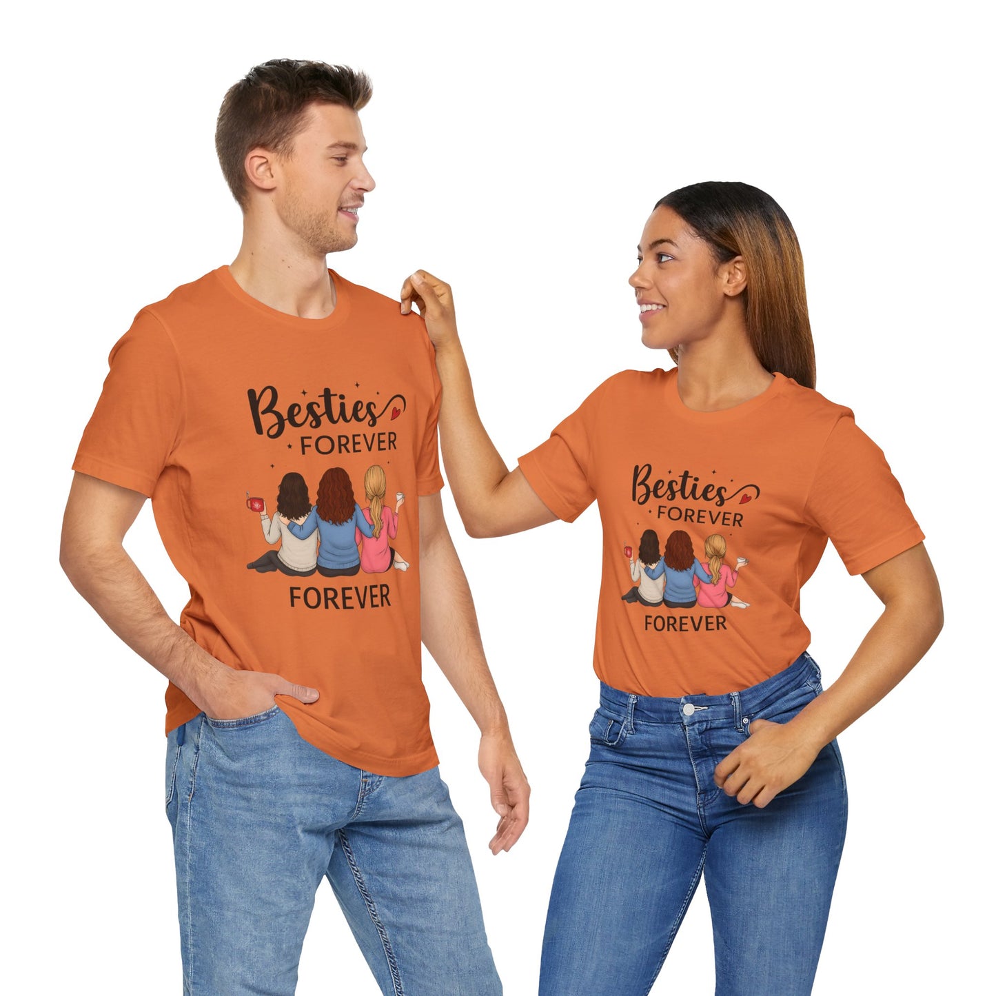 Besties Forever Tee, Friendship Gift Shirt, Unisex Short Sleeve Top, Best Friend Birthday Tee, Casual Friendship Apparel