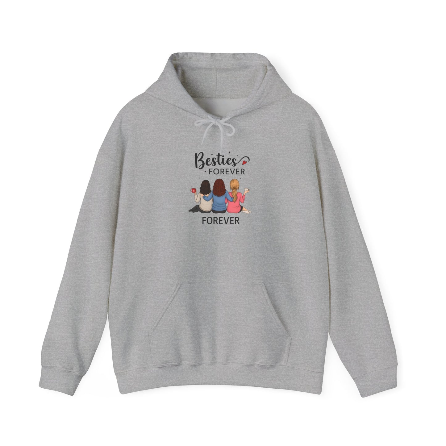 Besties Forever Hoodie, Friendship Sweatshirt, Gift for Friends, Cute Casual Wear, Cozy Unisex Pullover