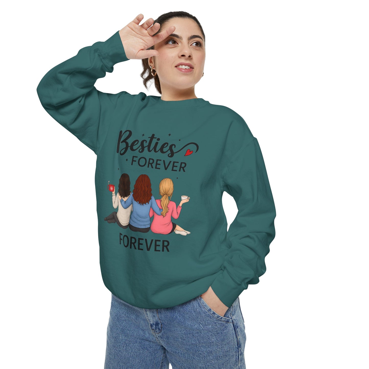 Besties Forever Sweatshirt, Cozy Friendship Gift, Ideal for Birthdays, Casual Outings, Best Friend Apparel, Comfortable Fashion