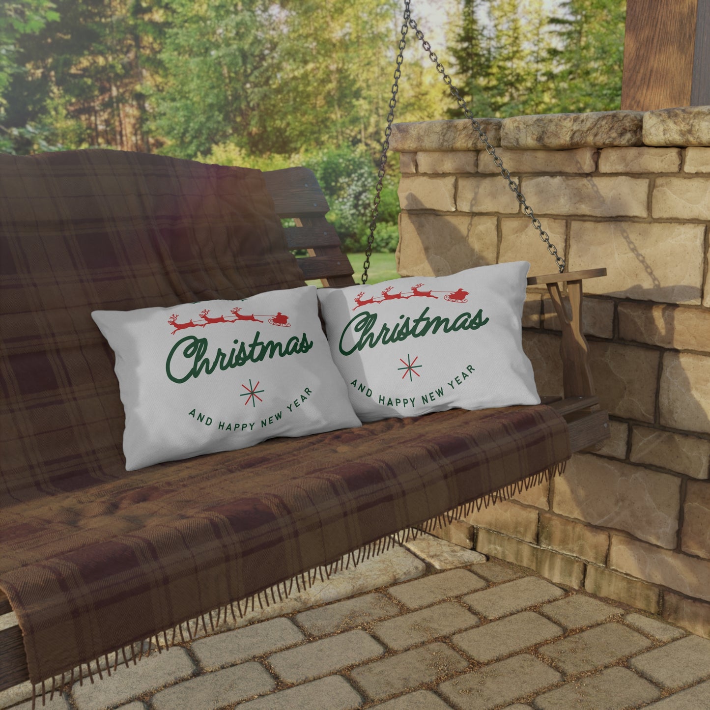 Christmas Outdoor Pillows, Holiday Decor, Patio Gifts, Seasonal Home Accents, Festive Cushion Covers, Merry Christmas Decorations