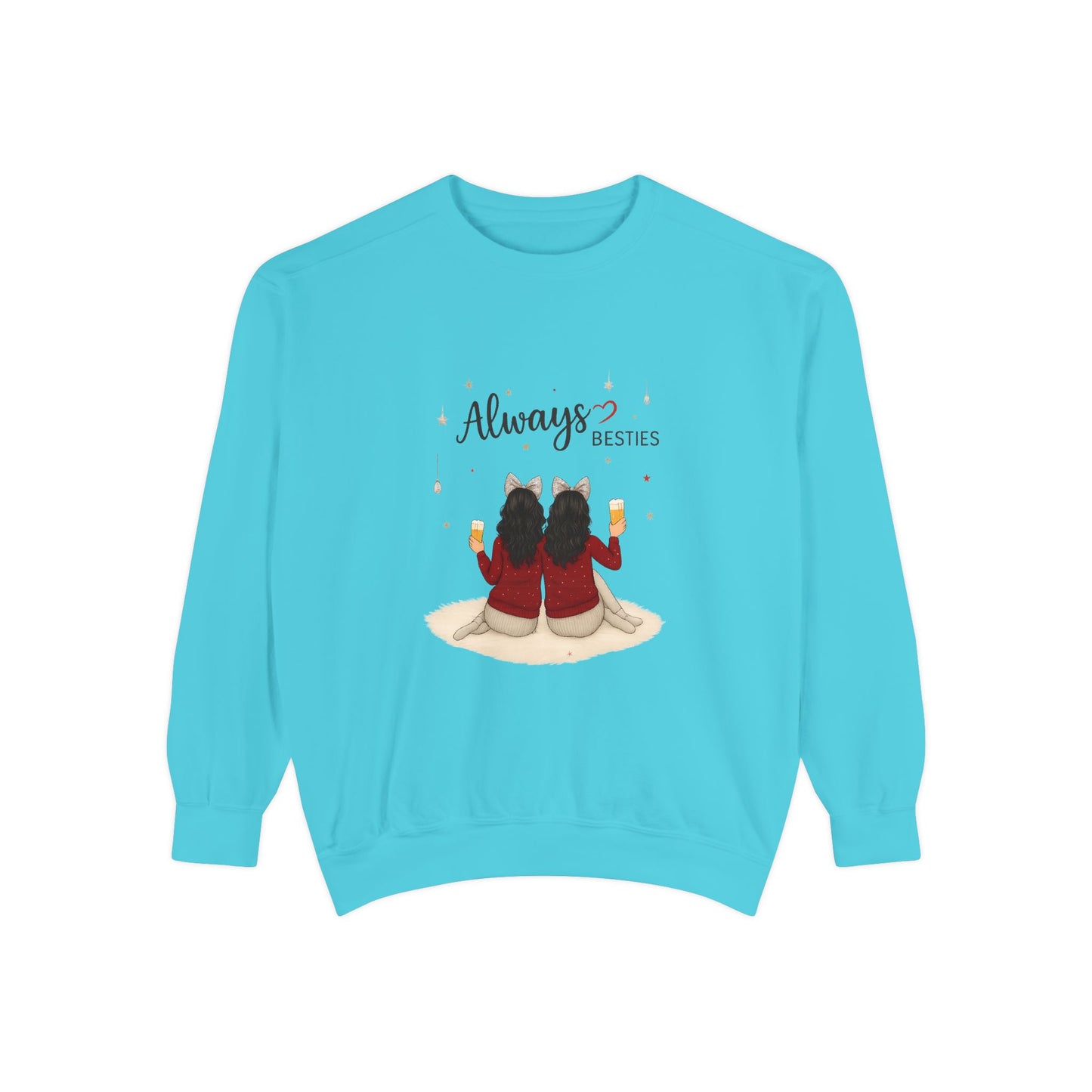 Bestie Sweatshirt with 'Always Besties' Design, Cozy Gift for Friends, Casual Wear, Friendship Celebration, Unisex Apparel