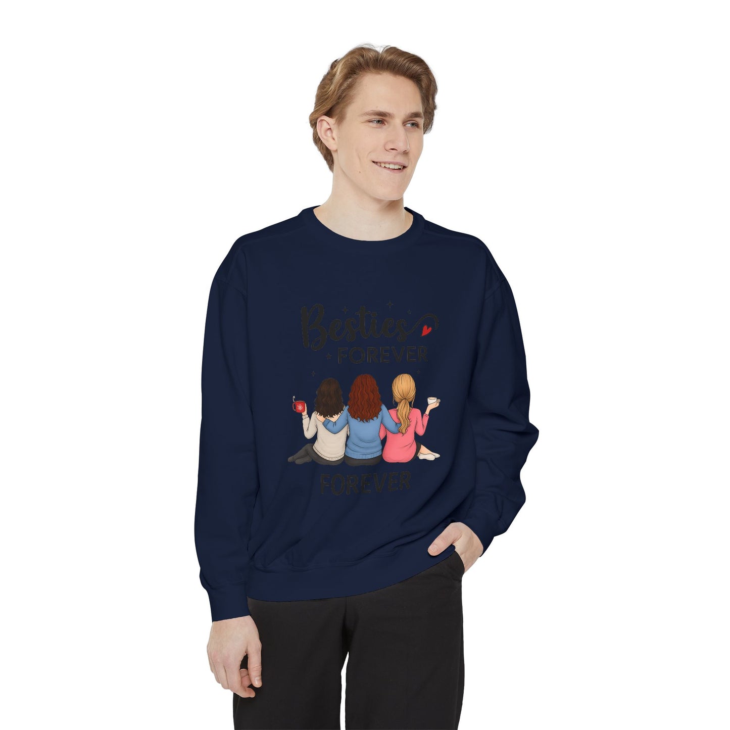 Besties Forever Sweatshirt, Cozy Friendship Gift, Ideal for Birthdays, Casual Outings, Best Friend Apparel, Comfortable Fashion
