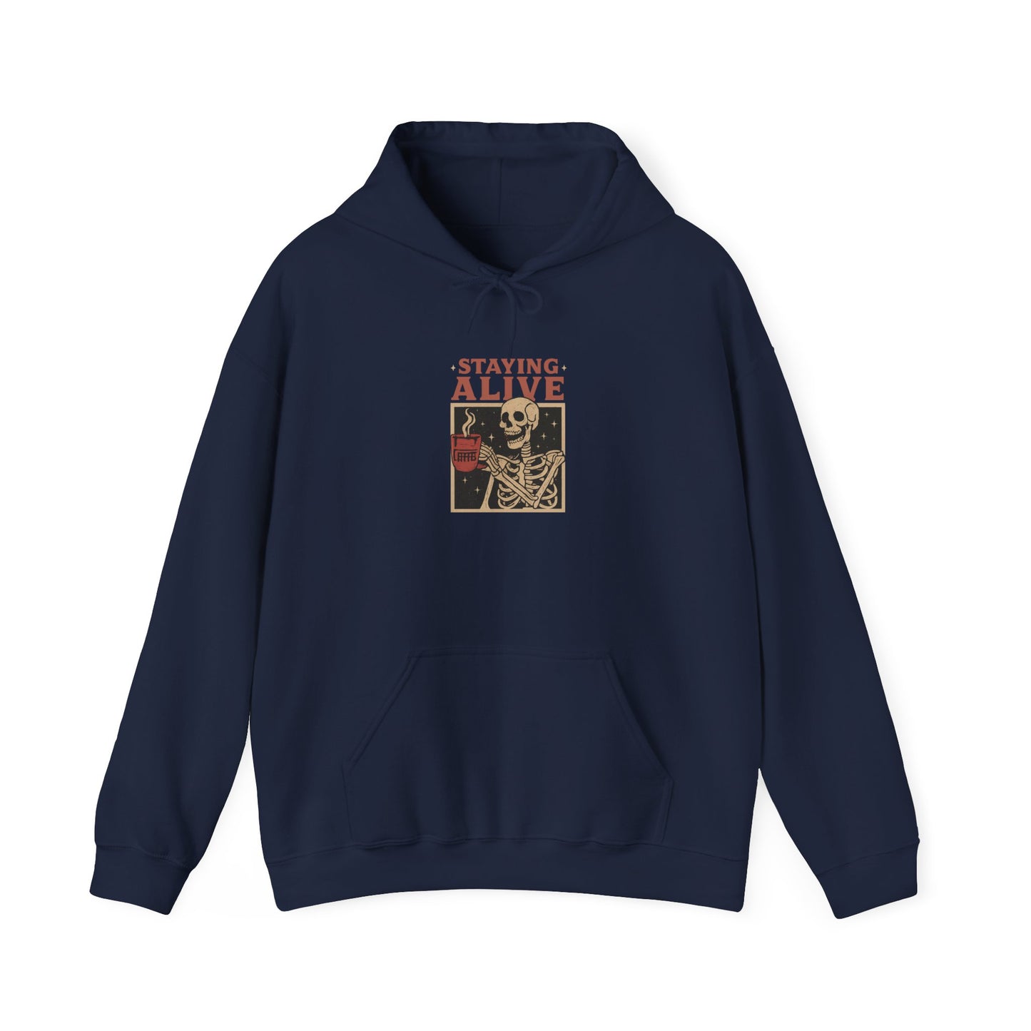 Staying Alive Unisex Hoodie - Fun Graphic Sweatshirt for Casual Wear, Perfect for Gift Giving, Halloween, or Everyday Comfort