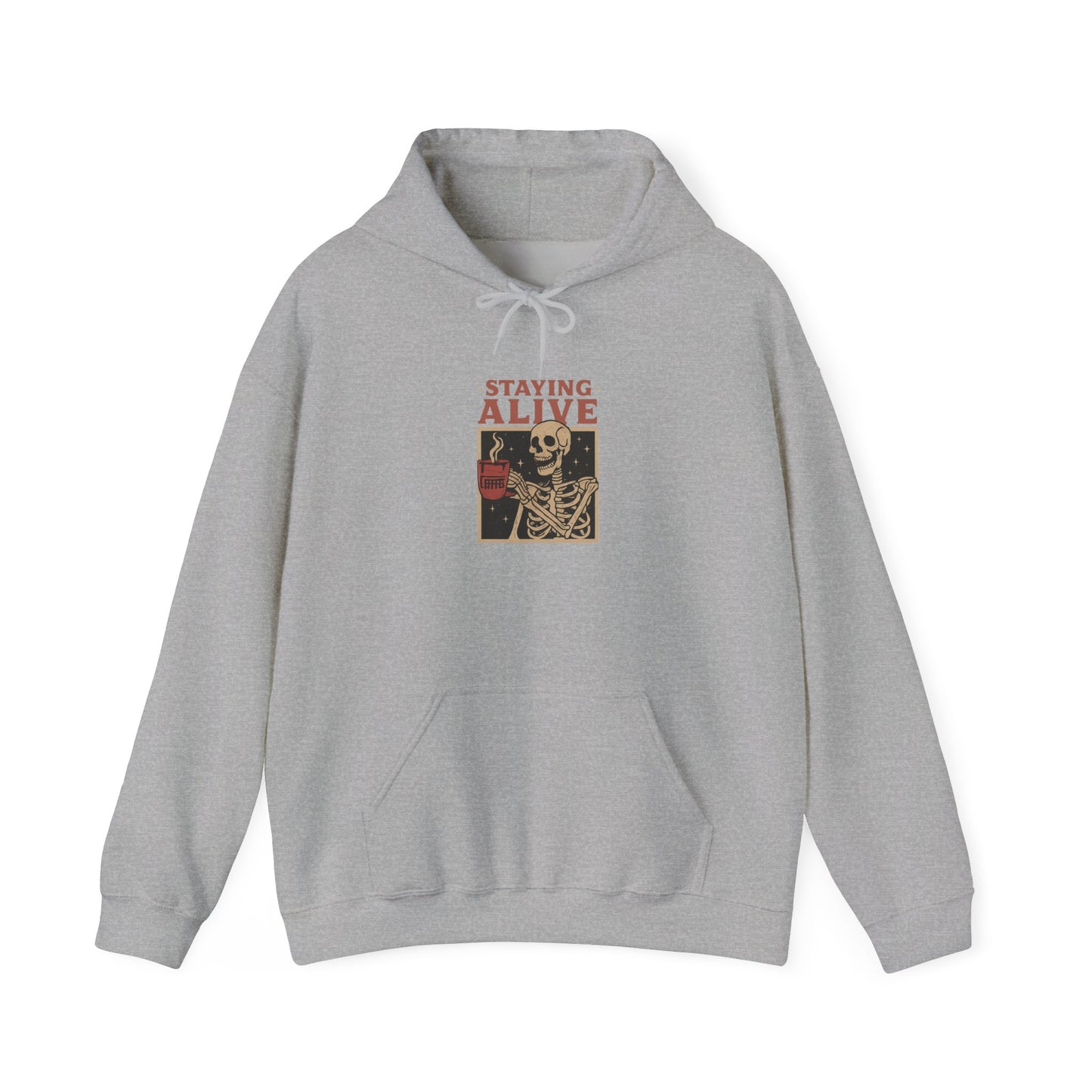 Staying Alive Unisex Hoodie - Fun Graphic Sweatshirt for Casual Wear, Perfect for Gift Giving, Halloween, or Everyday Comfort