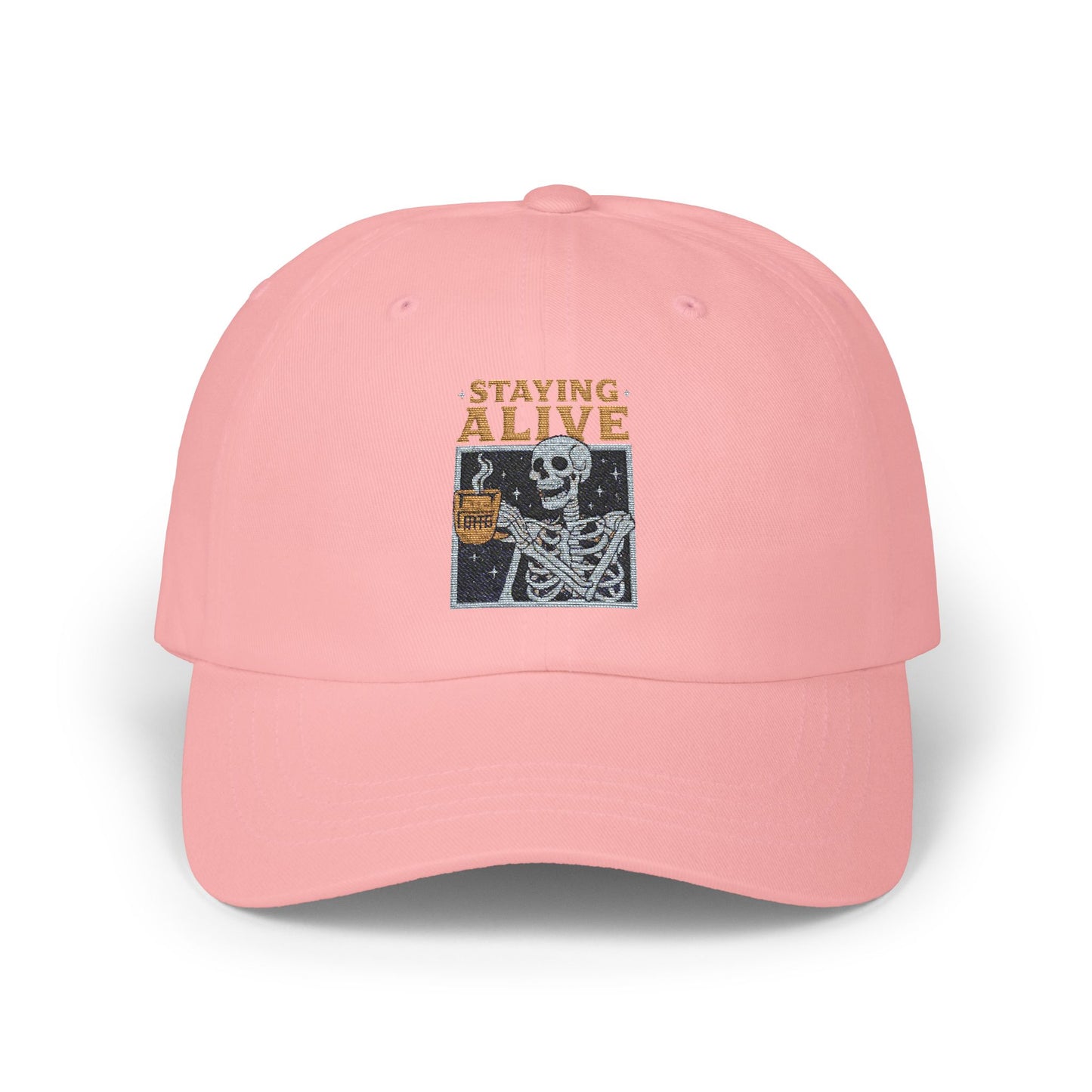 Skeleton Staying Alive Dad Cap, Cool Dad Hat, Vintage Cap, Festival Accessory, Gift for Dad
