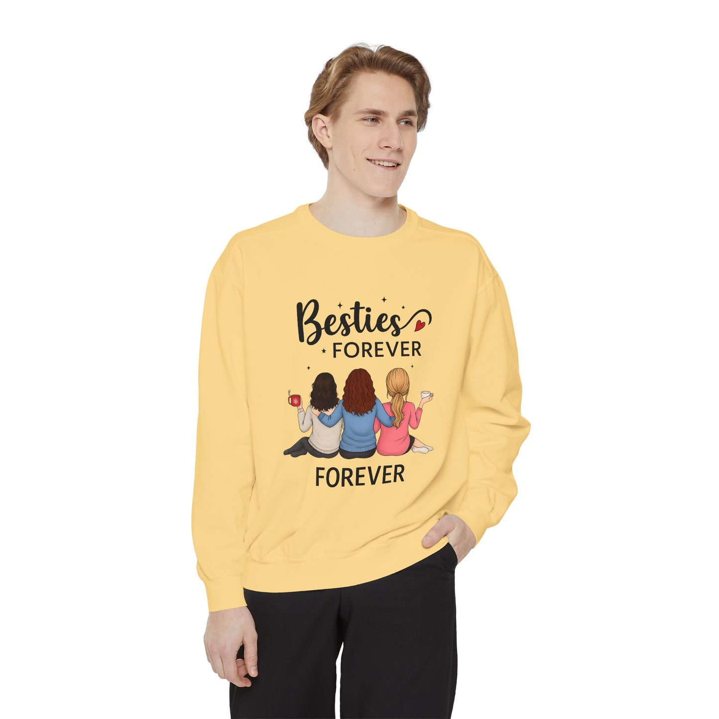 Besties Forever Sweatshirt, Cozy Friendship Gift, Ideal for Birthdays, Casual Outings, Best Friend Apparel, Comfortable Fashion