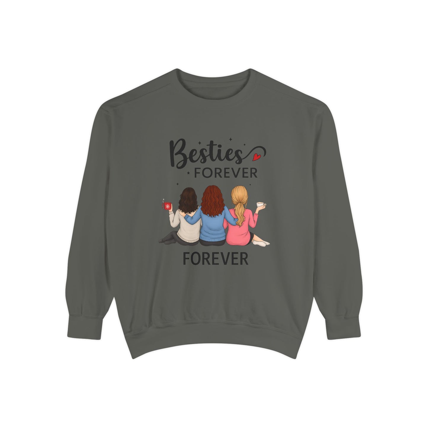 Besties Forever Sweatshirt, Cozy Friendship Gift, Ideal for Birthdays, Casual Outings, Best Friend Apparel, Comfortable Fashion