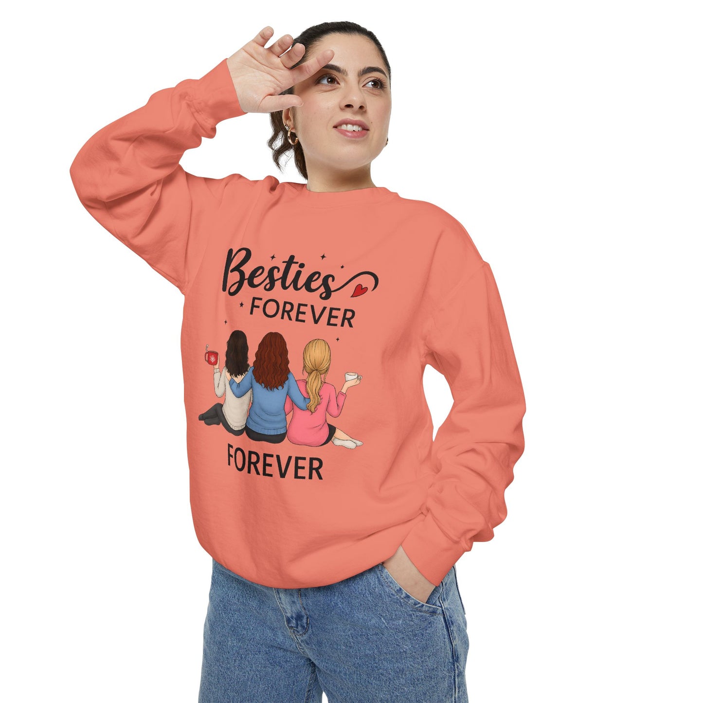 Besties Forever Sweatshirt, Cozy Friendship Gift, Ideal for Birthdays, Casual Outings, Best Friend Apparel, Comfortable Fashion