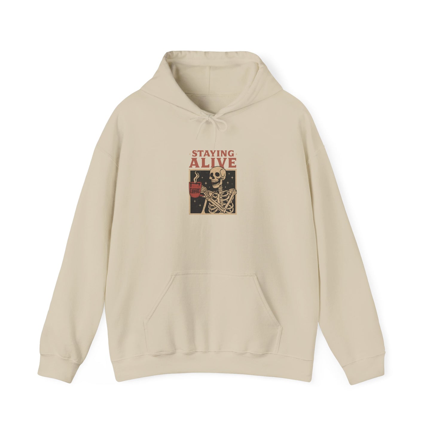 Staying Alive Unisex Hoodie - Fun Graphic Sweatshirt for Casual Wear, Perfect for Gift Giving, Halloween, or Everyday Comfort