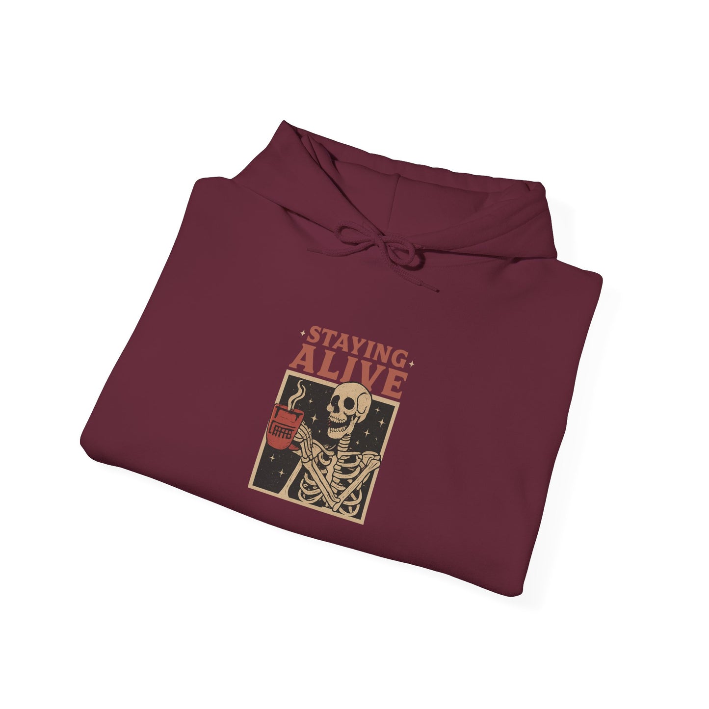 Staying Alive Unisex Hoodie - Fun Graphic Sweatshirt for Casual Wear, Perfect for Gift Giving, Halloween, or Everyday Comfort