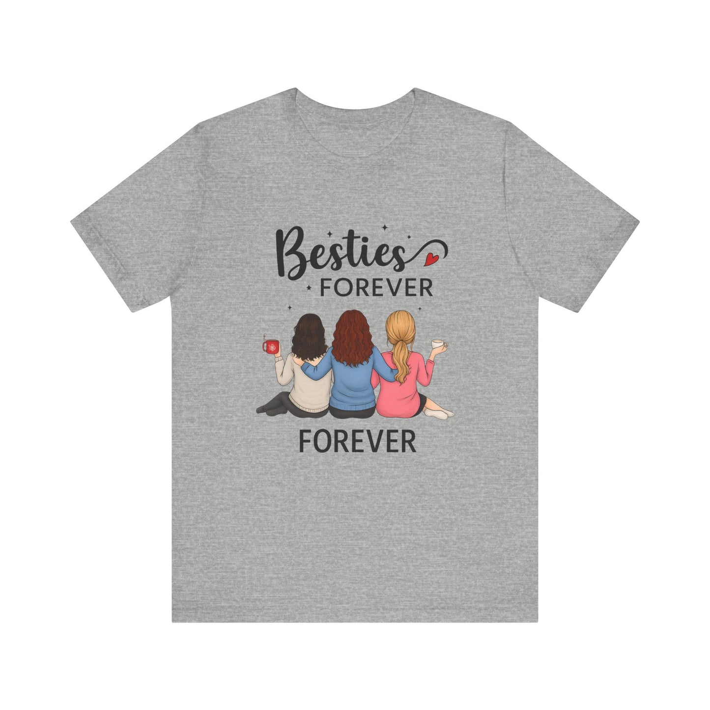 Besties Forever Tee, Friendship Gift Shirt, Unisex Short Sleeve Top, Best Friend Birthday Tee, Casual Friendship Apparel