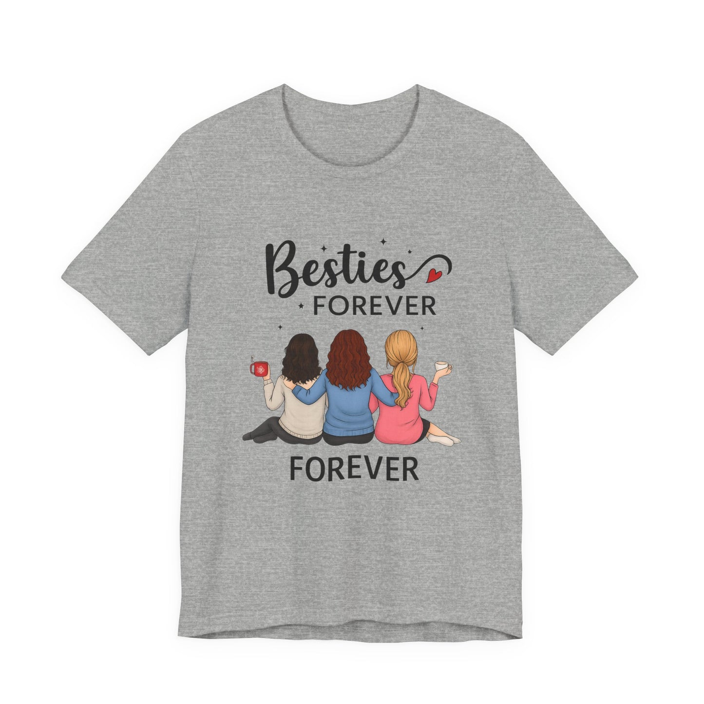 Besties Forever Tee, Friendship Gift Shirt, Unisex Short Sleeve Top, Best Friend Birthday Tee, Casual Friendship Apparel