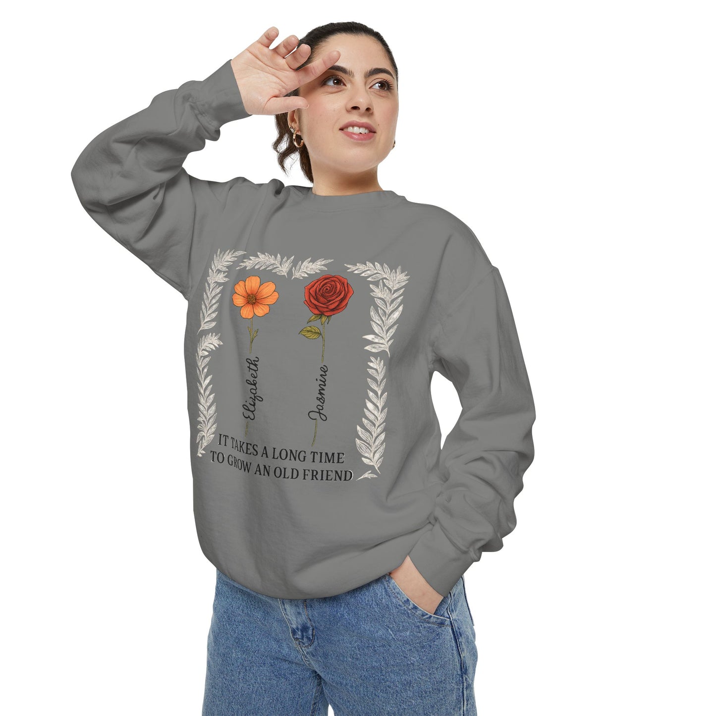 Friendship Sweatshirt - Cozy Gift, Unisex Apparel, Vintage Style, Floral Design, Perfect for Birthdays, Friendship Day