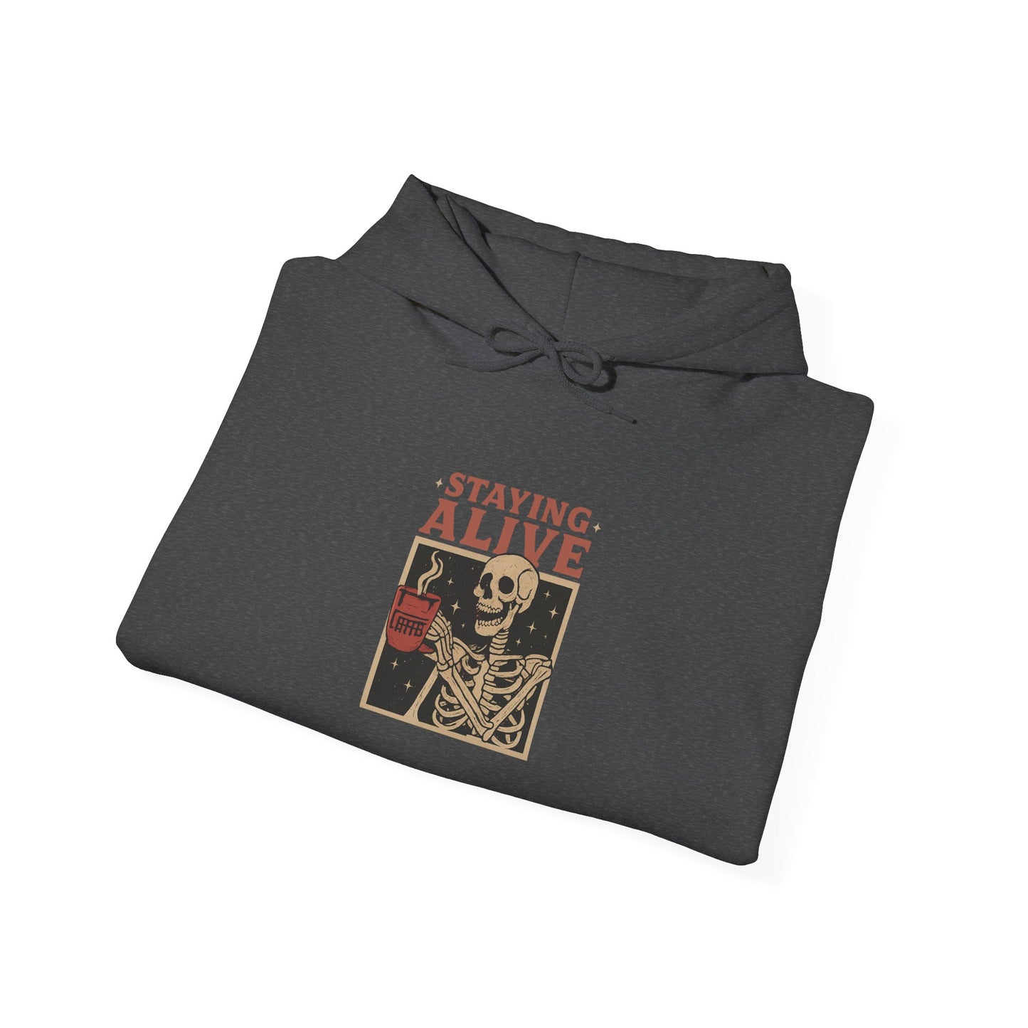 Staying Alive Unisex Hoodie - Fun Graphic Sweatshirt for Casual Wear, Perfect for Gift Giving, Halloween, or Everyday Comfort