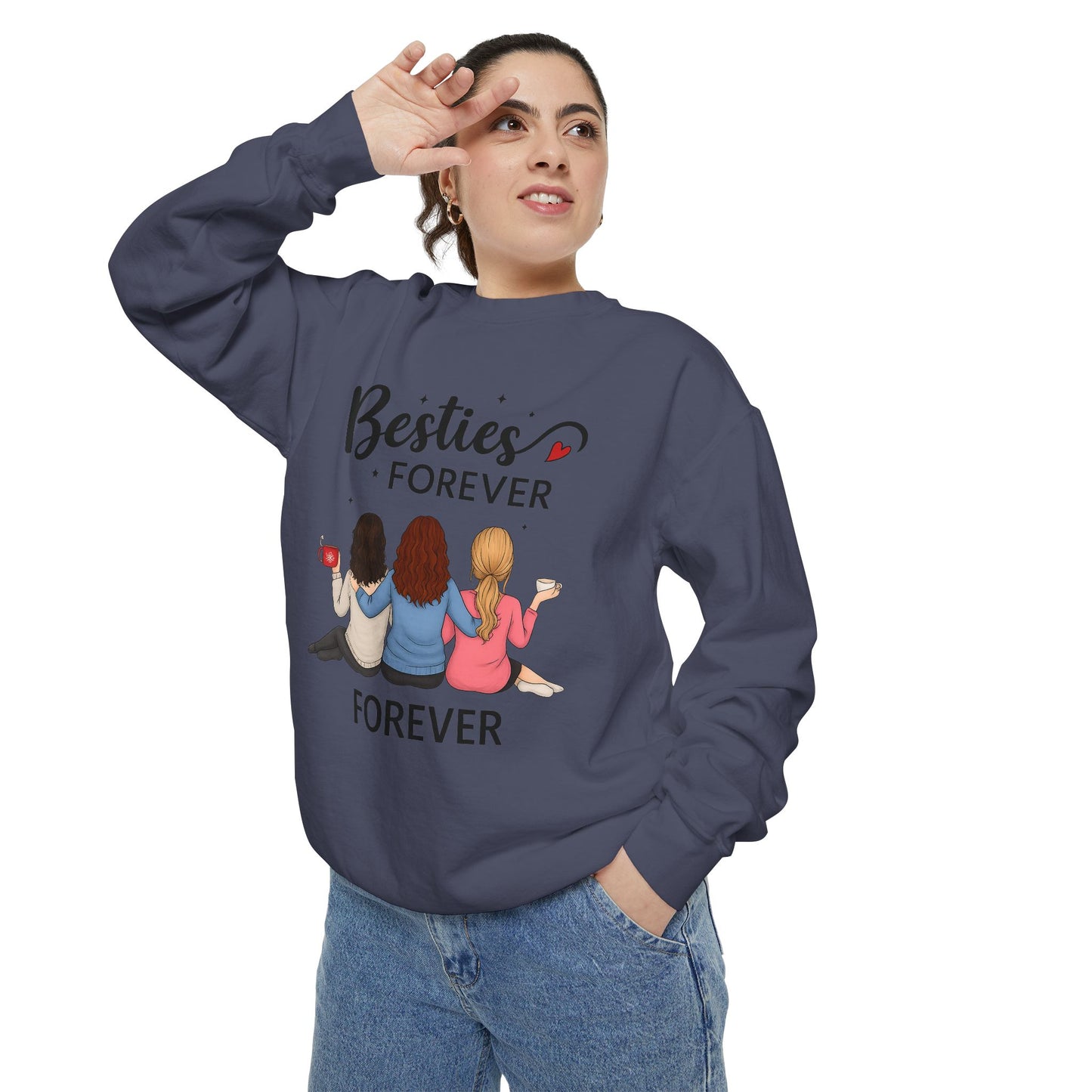 Besties Forever Sweatshirt, Cozy Friendship Gift, Ideal for Birthdays, Casual Outings, Best Friend Apparel, Comfortable Fashion