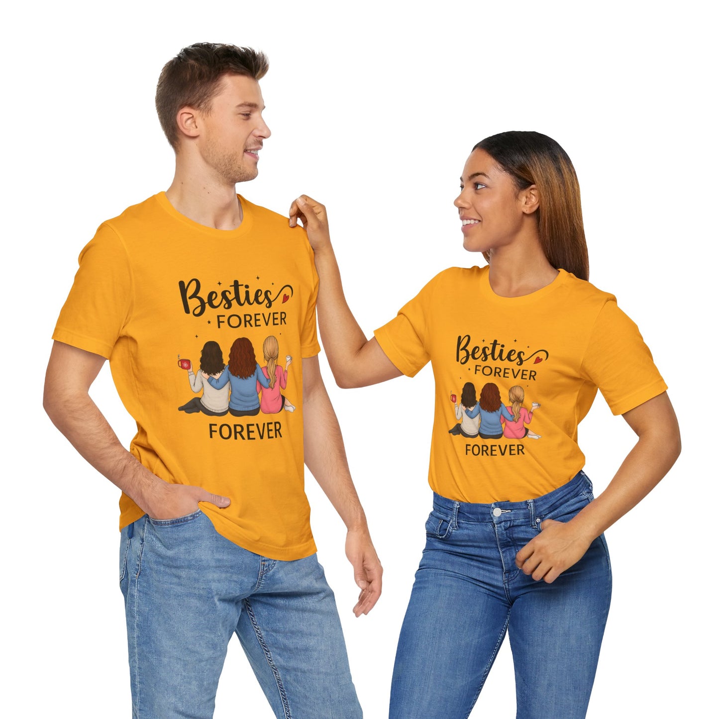 Besties Forever Tee, Friendship Gift Shirt, Unisex Short Sleeve Top, Best Friend Birthday Tee, Casual Friendship Apparel