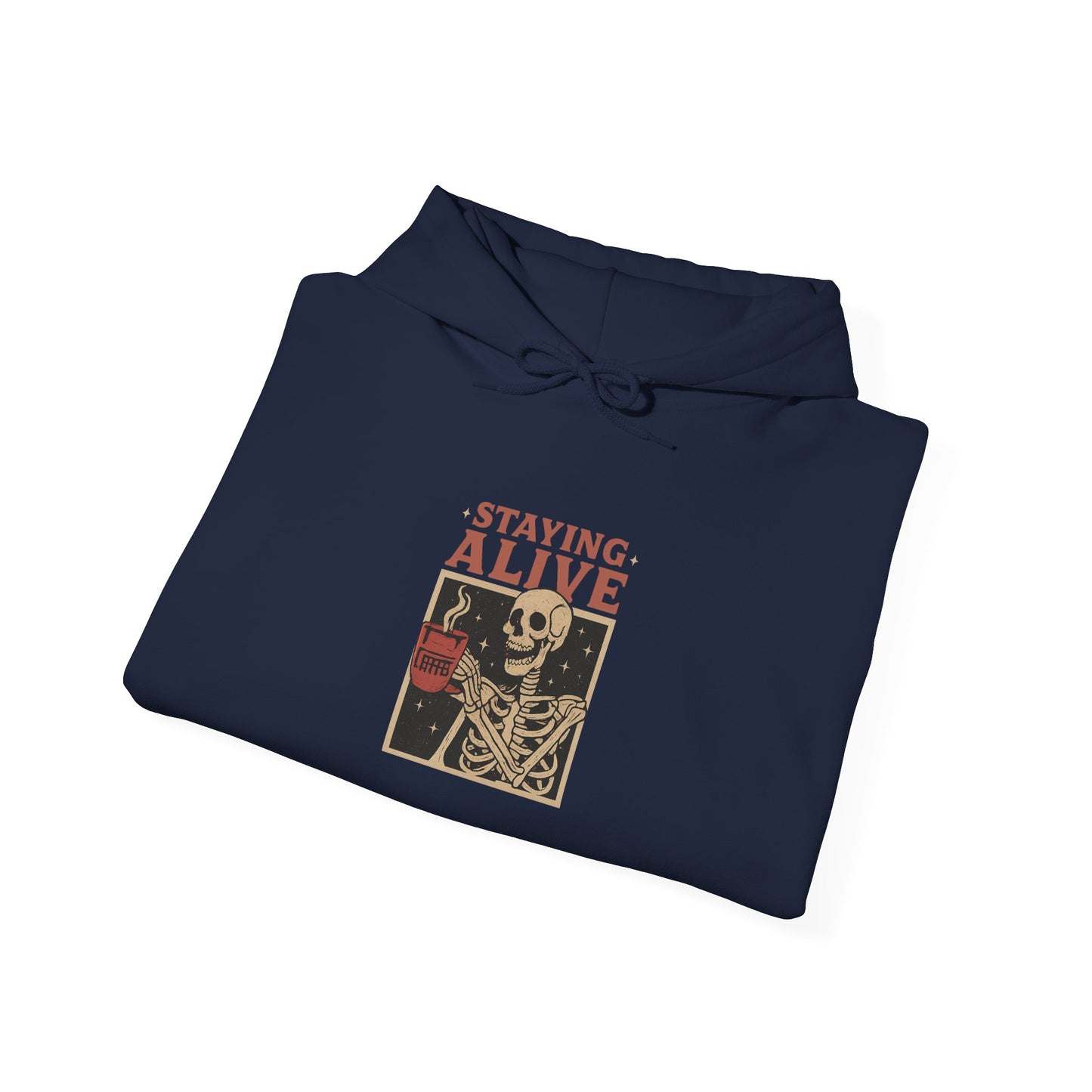 Staying Alive Unisex Hoodie - Fun Graphic Sweatshirt for Casual Wear, Perfect for Gift Giving, Halloween, or Everyday Comfort