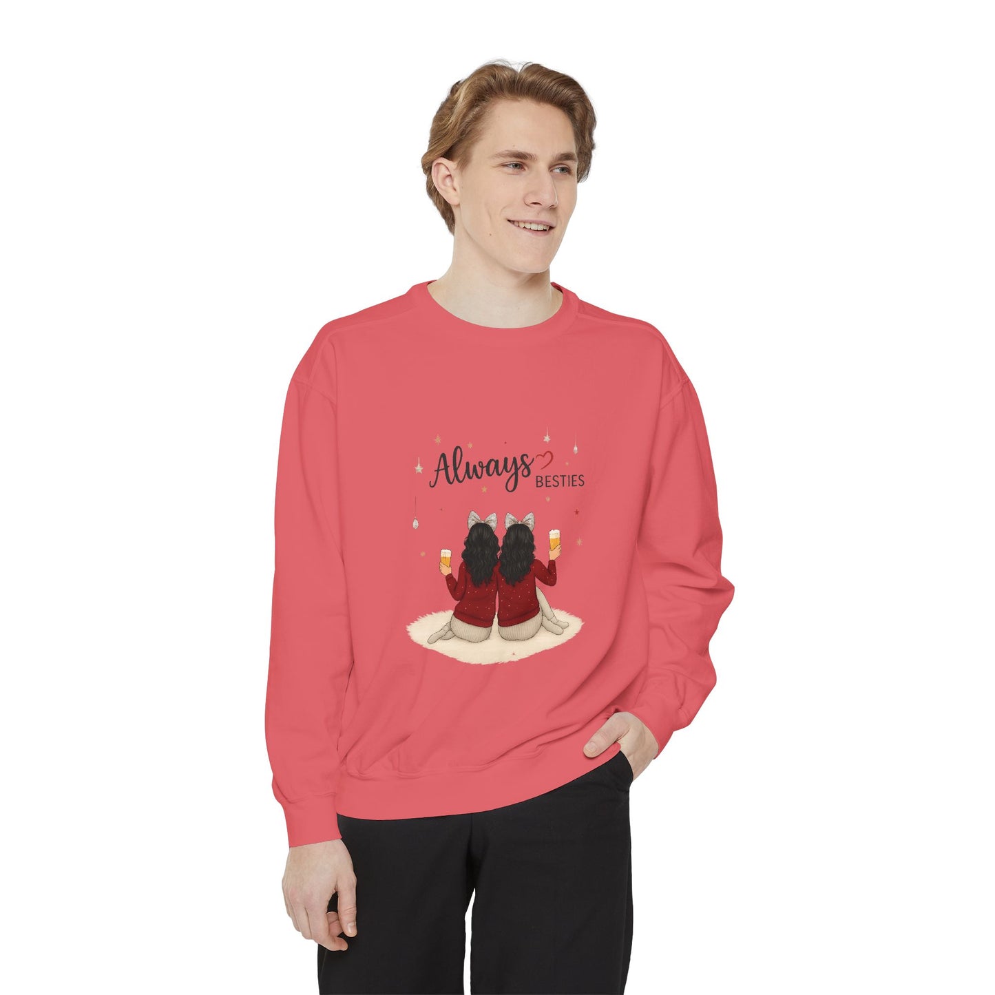 Bestie Sweatshirt with 'Always Besties' Design, Cozy Gift for Friends, Casual Wear, Friendship Celebration, Unisex Apparel
