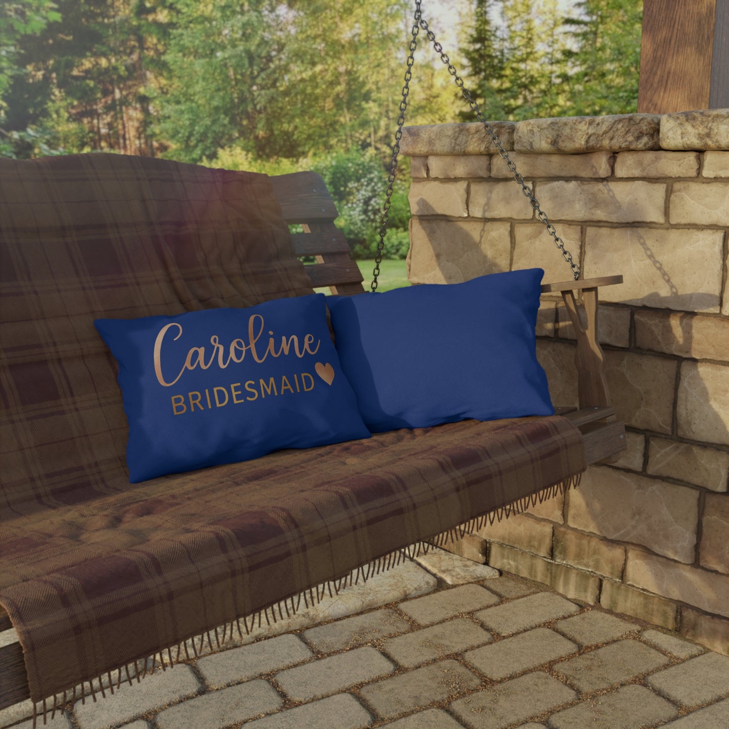 Bridesmaid Outdoor Pillows | Personalized Patio Decor, Wedding Gift, Custom Throw Cushion, Outdoor Wedding, Garden Pillows