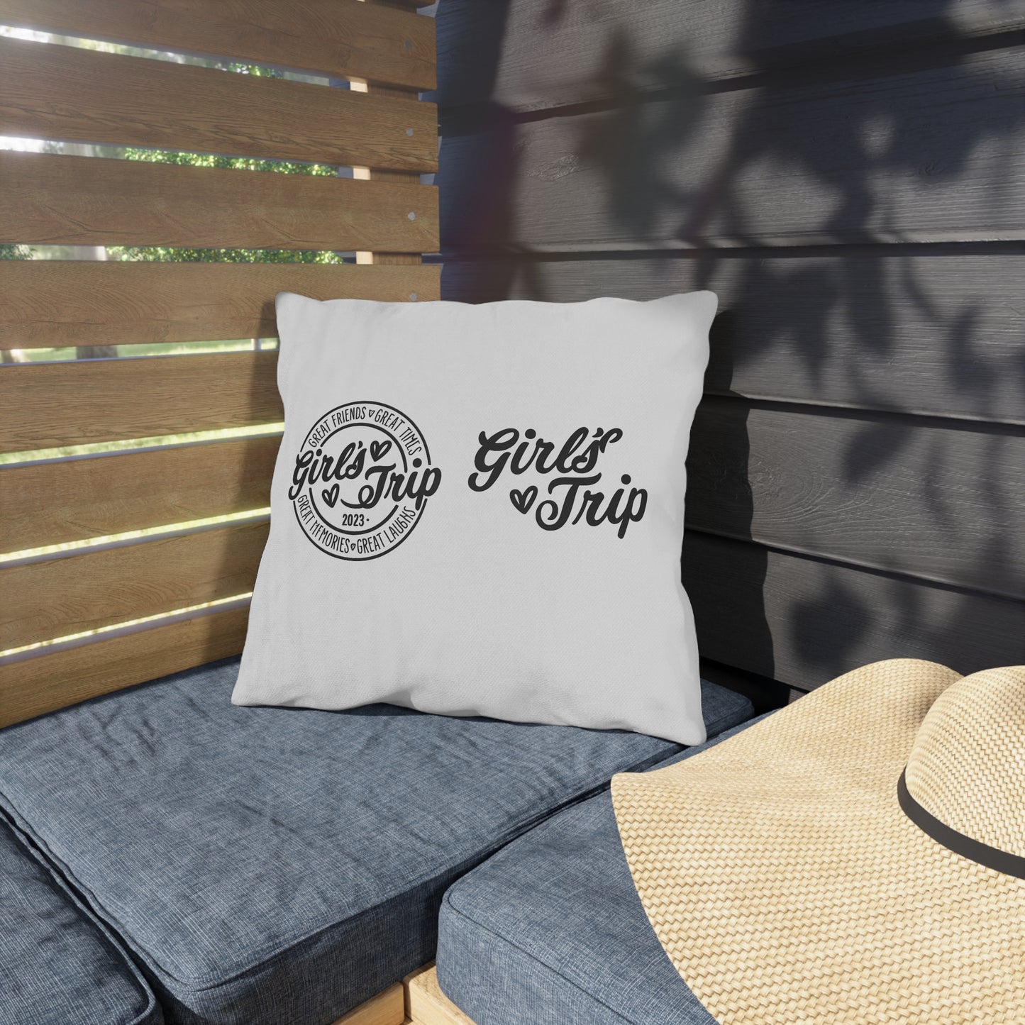 Girls Trip Outdoor Pillows for Relaxing Gatherings, Perfect for Summer BBQs, Pool Parties, and Road Trips, Gift for Friends