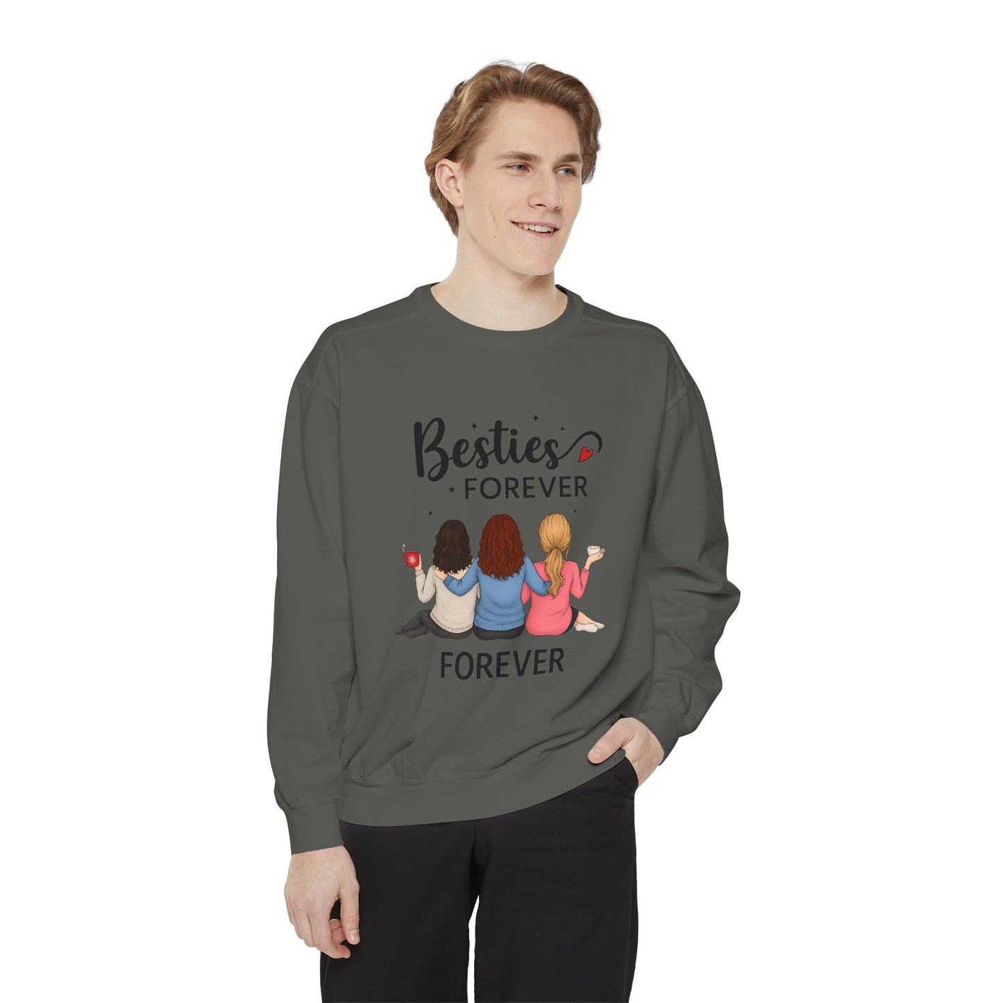 Besties Forever Sweatshirt, Cozy Friendship Gift, Ideal for Birthdays, Casual Outings, Best Friend Apparel, Comfortable Fashion