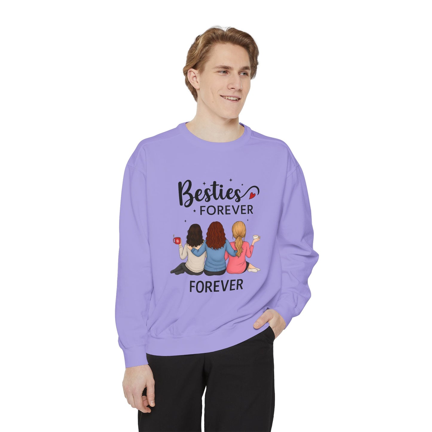 Besties Forever Sweatshirt, Cozy Friendship Gift, Ideal for Birthdays, Casual Outings, Best Friend Apparel, Comfortable Fashion