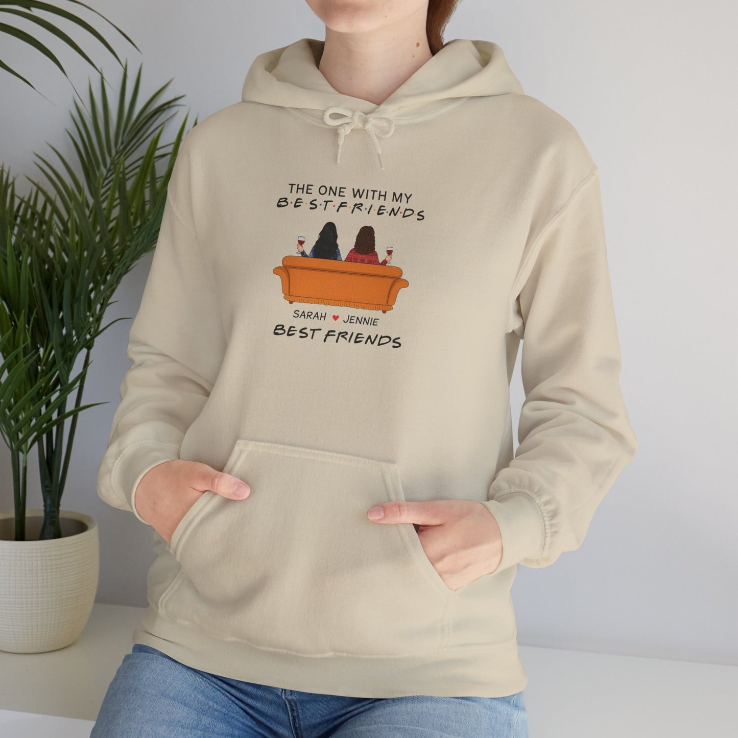 Best Friends Hooded Sweatshirt - Cozy Gift for Friends, Birthday Gift, Friendship Hoodie, Casual Wear, Relaxing Sweatshirt