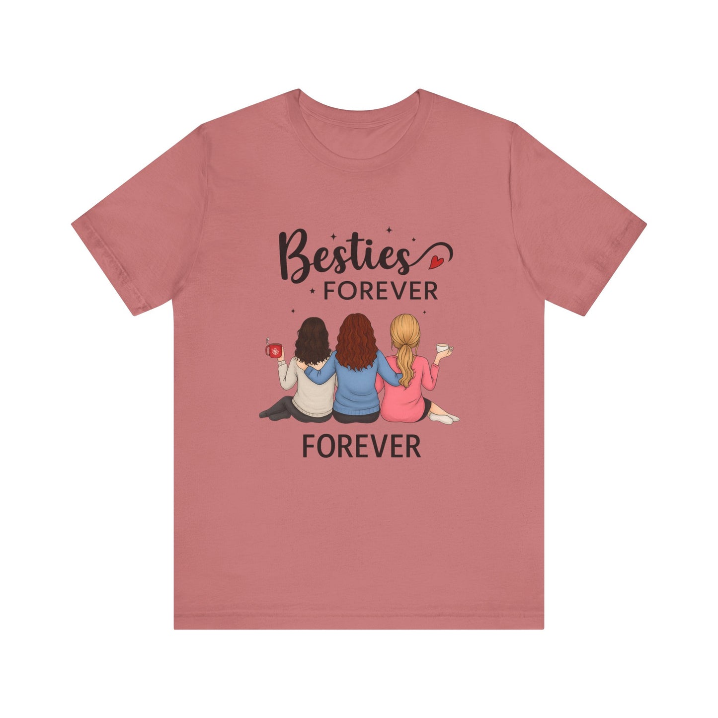 Besties Forever Tee, Friendship Gift Shirt, Unisex Short Sleeve Top, Best Friend Birthday Tee, Casual Friendship Apparel
