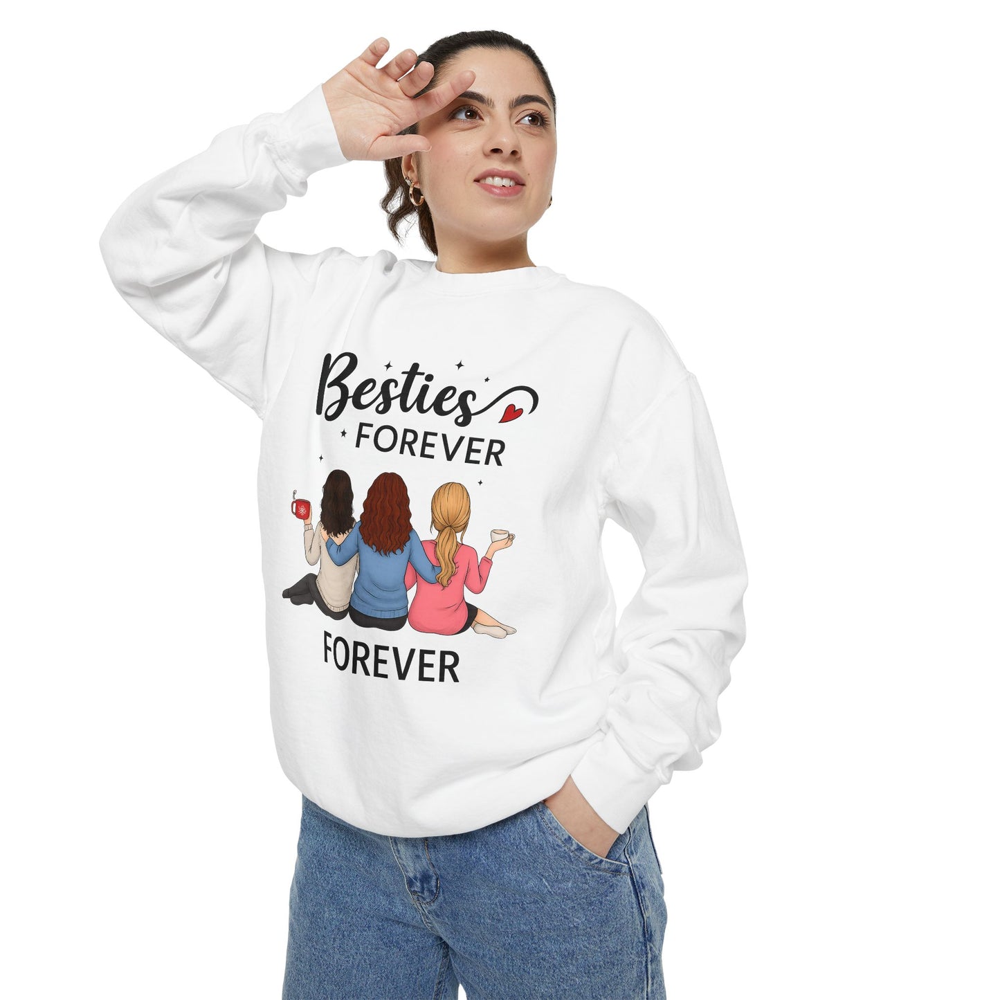 Besties Forever Sweatshirt, Cozy Friendship Gift, Ideal for Birthdays, Casual Outings, Best Friend Apparel, Comfortable Fashion