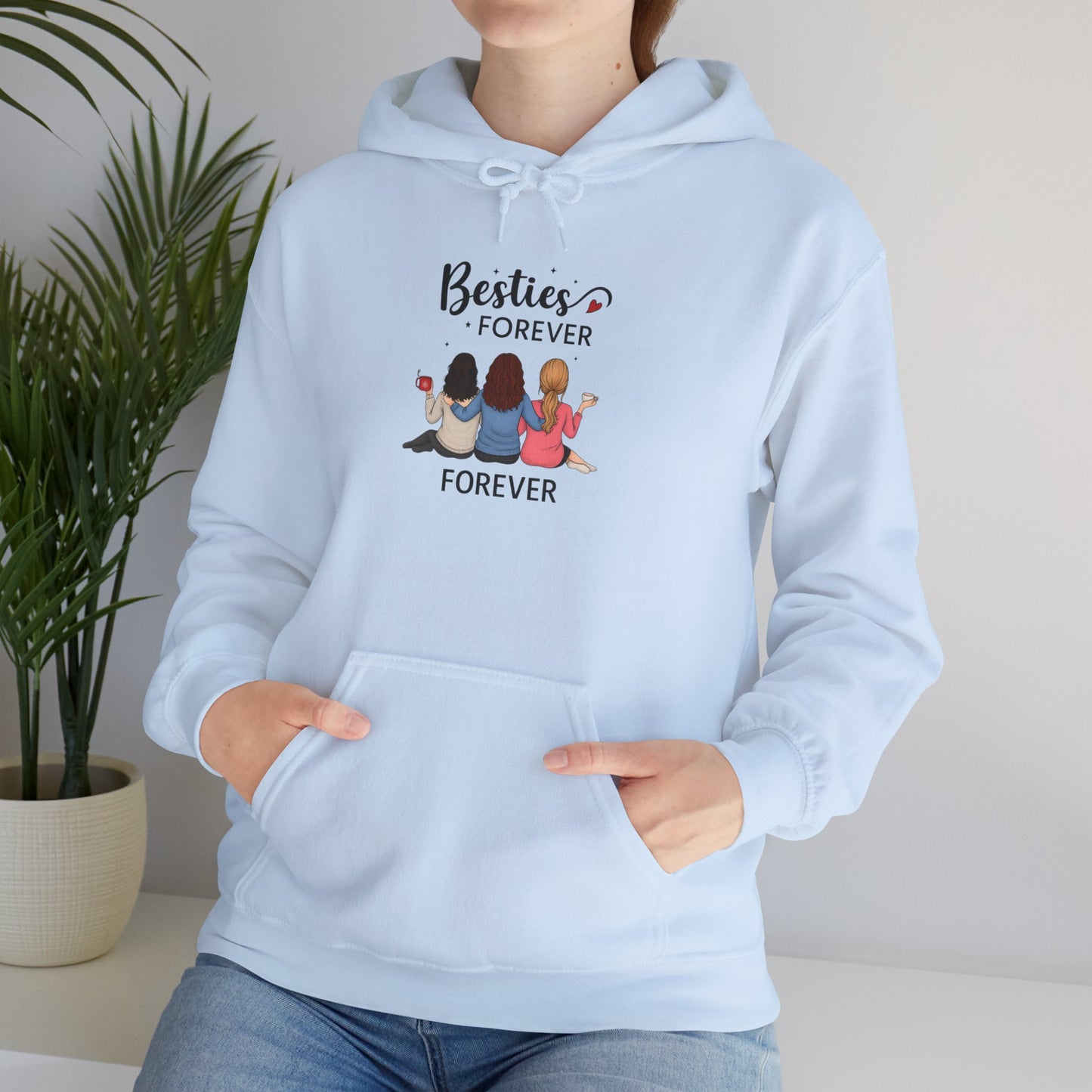 Besties Forever Hoodie, Friendship Sweatshirt, Gift for Friends, Cute Casual Wear, Cozy Unisex Pullover