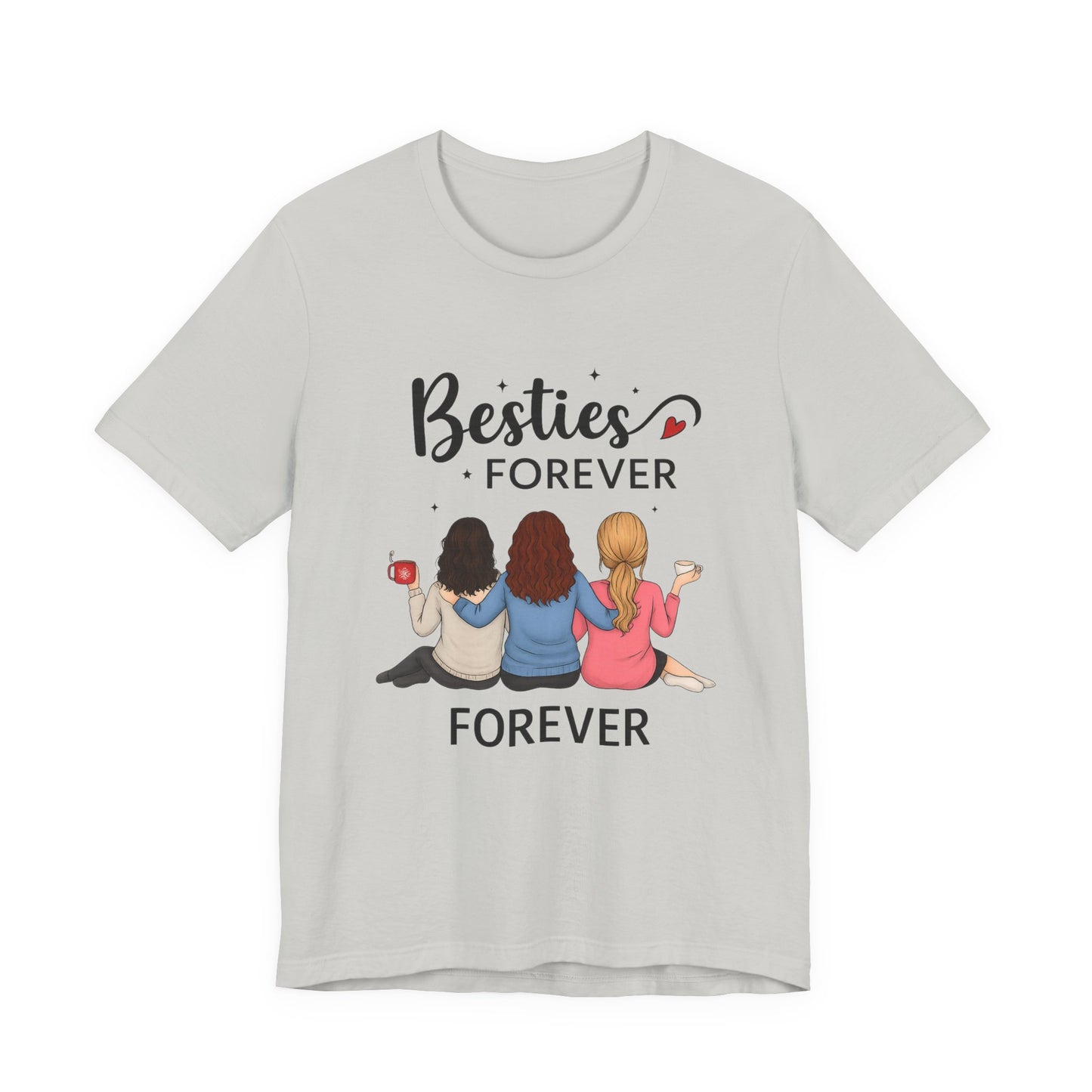 Besties Forever Tee, Friendship Gift Shirt, Unisex Short Sleeve Top, Best Friend Birthday Tee, Casual Friendship Apparel