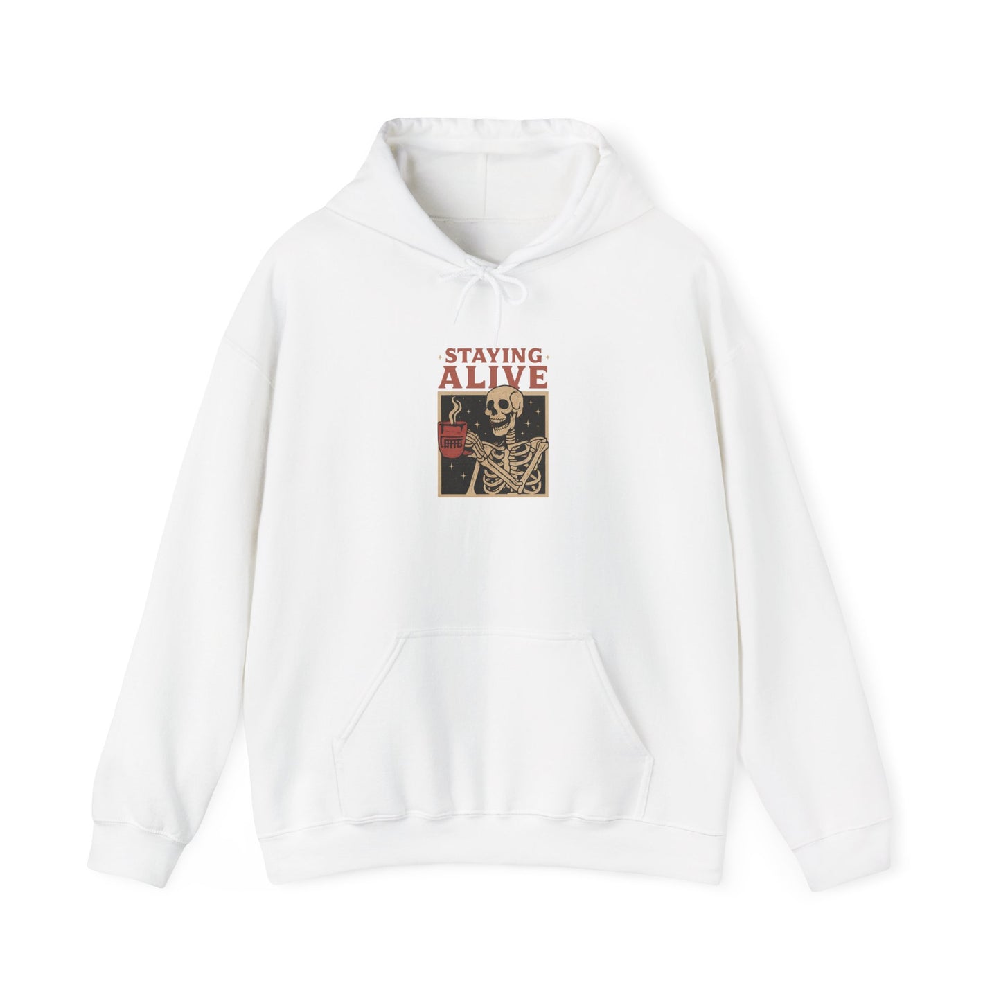 Staying Alive Unisex Hoodie - Fun Graphic Sweatshirt for Casual Wear, Perfect for Gift Giving, Halloween, or Everyday Comfort