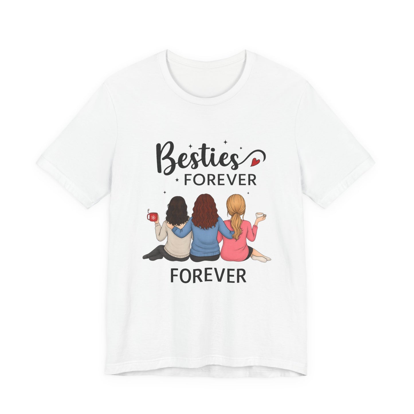 Besties Forever Tee, Friendship Gift Shirt, Unisex Short Sleeve Top, Best Friend Birthday Tee, Casual Friendship Apparel