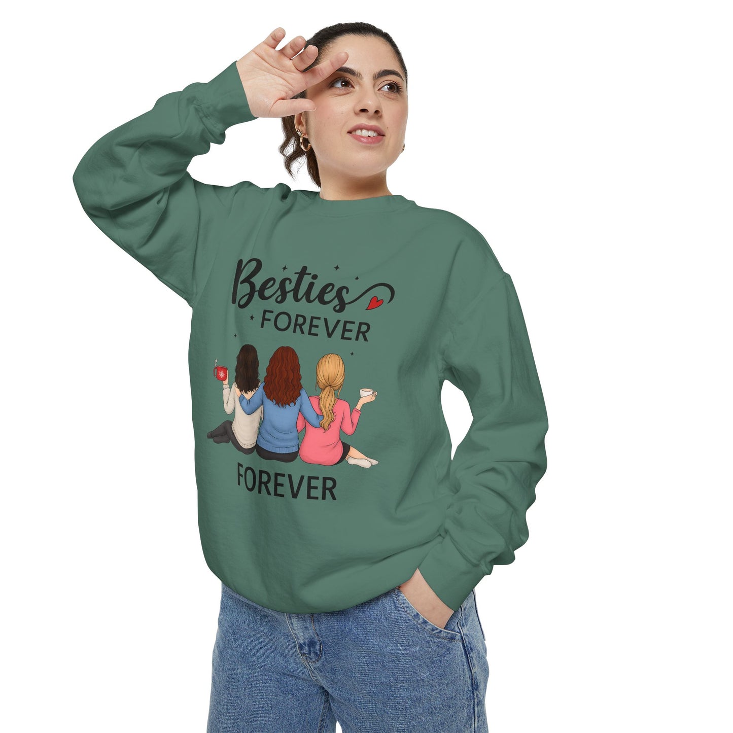 Besties Forever Sweatshirt, Cozy Friendship Gift, Ideal for Birthdays, Casual Outings, Best Friend Apparel, Comfortable Fashion