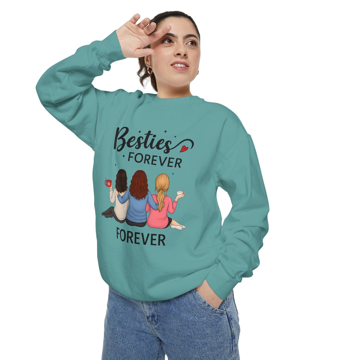 Besties Forever Sweatshirt, Cozy Friendship Gift, Ideal for Birthdays, Casual Outings, Best Friend Apparel, Comfortable Fashion