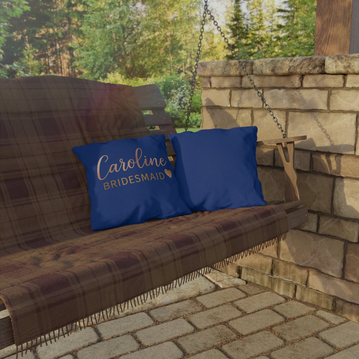 Bridesmaid Outdoor Pillows | Personalized Patio Decor, Wedding Gift, Custom Throw Cushion, Outdoor Wedding, Garden Pillows