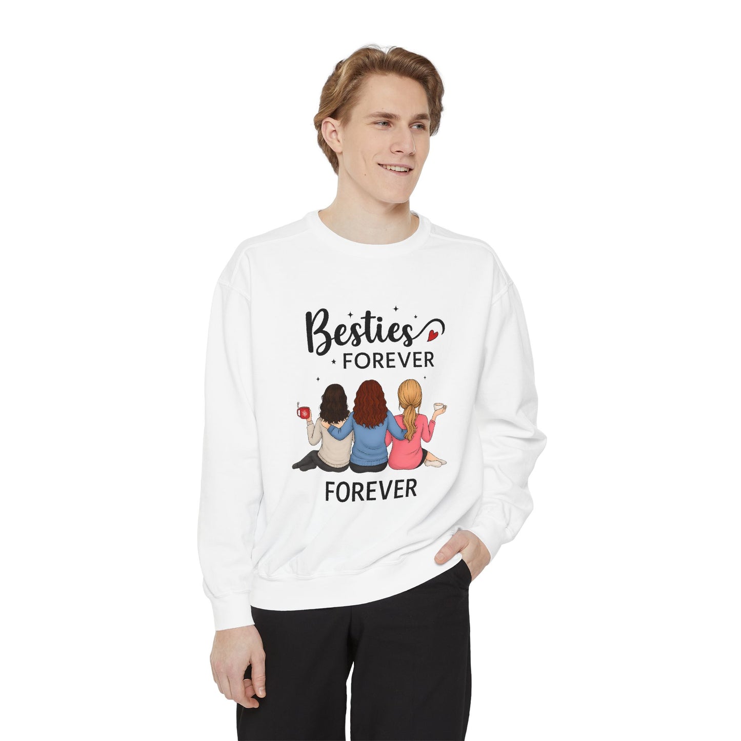 Besties Forever Sweatshirt, Cozy Friendship Gift, Ideal for Birthdays, Casual Outings, Best Friend Apparel, Comfortable Fashion