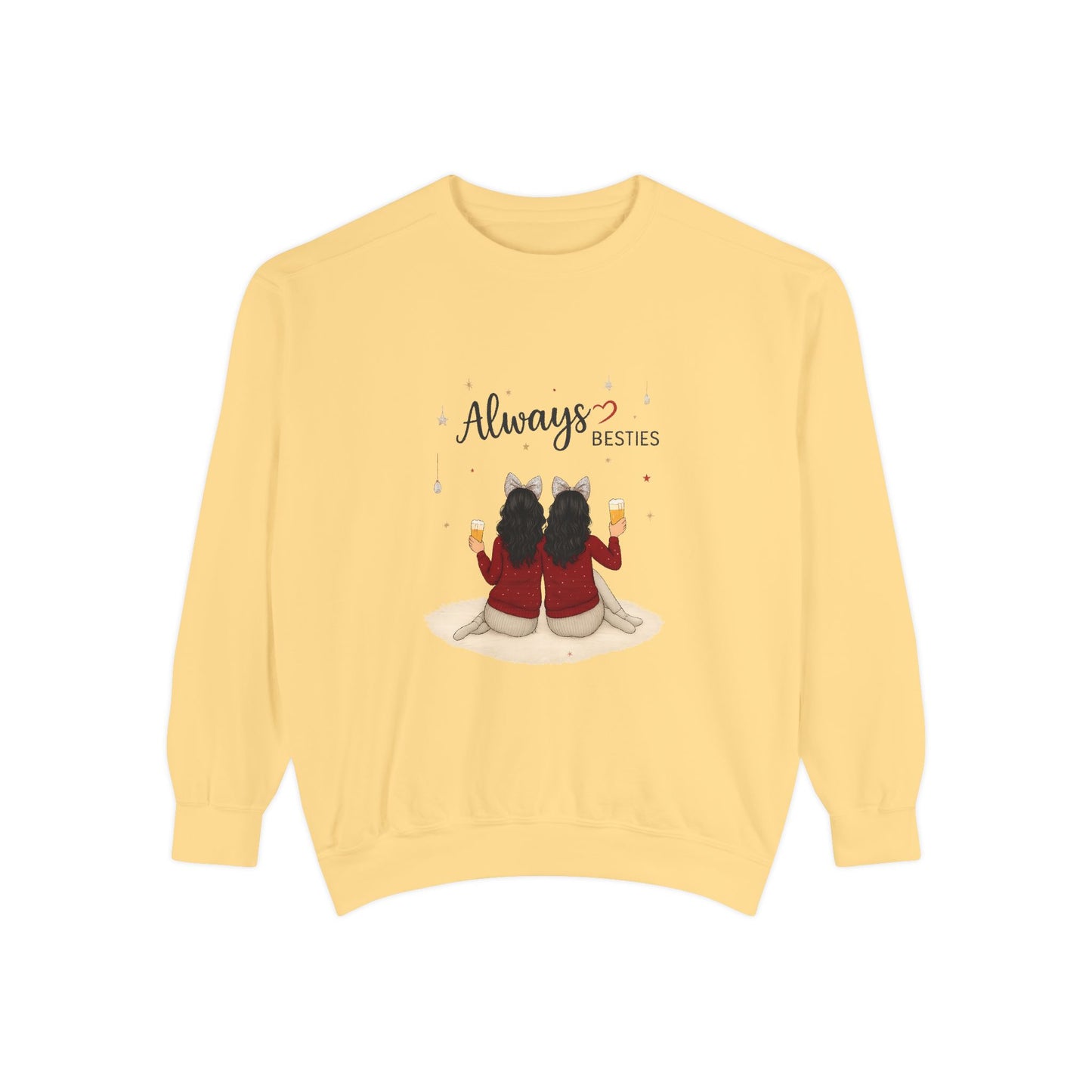 Bestie Sweatshirt with 'Always Besties' Design, Cozy Gift for Friends, Casual Wear, Friendship Celebration, Unisex Apparel