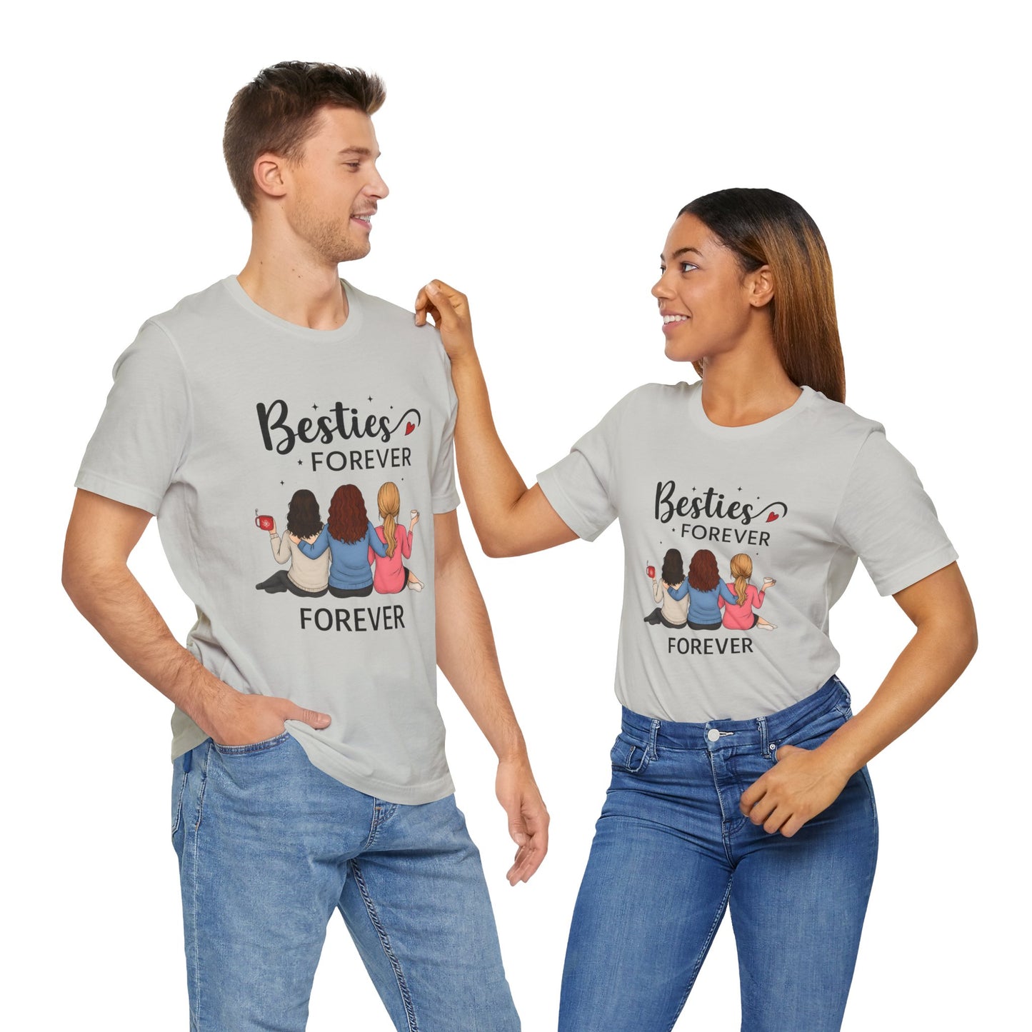 Besties Forever Tee, Friendship Gift Shirt, Unisex Short Sleeve Top, Best Friend Birthday Tee, Casual Friendship Apparel