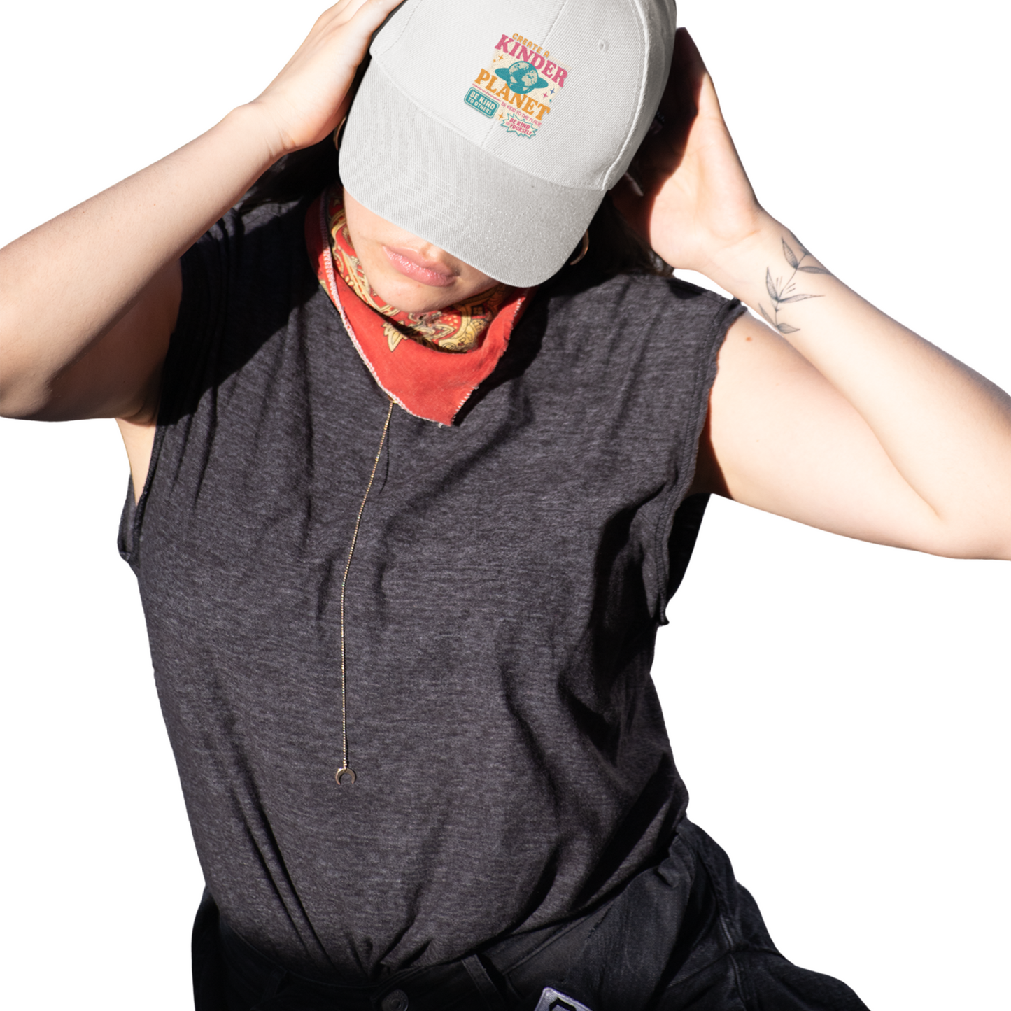 Kindness Quote Dad Cap | Classic White Baseball Hat for Outdoors, Gifts for Dad, Eco-Friendly Apparel, Great for Summer