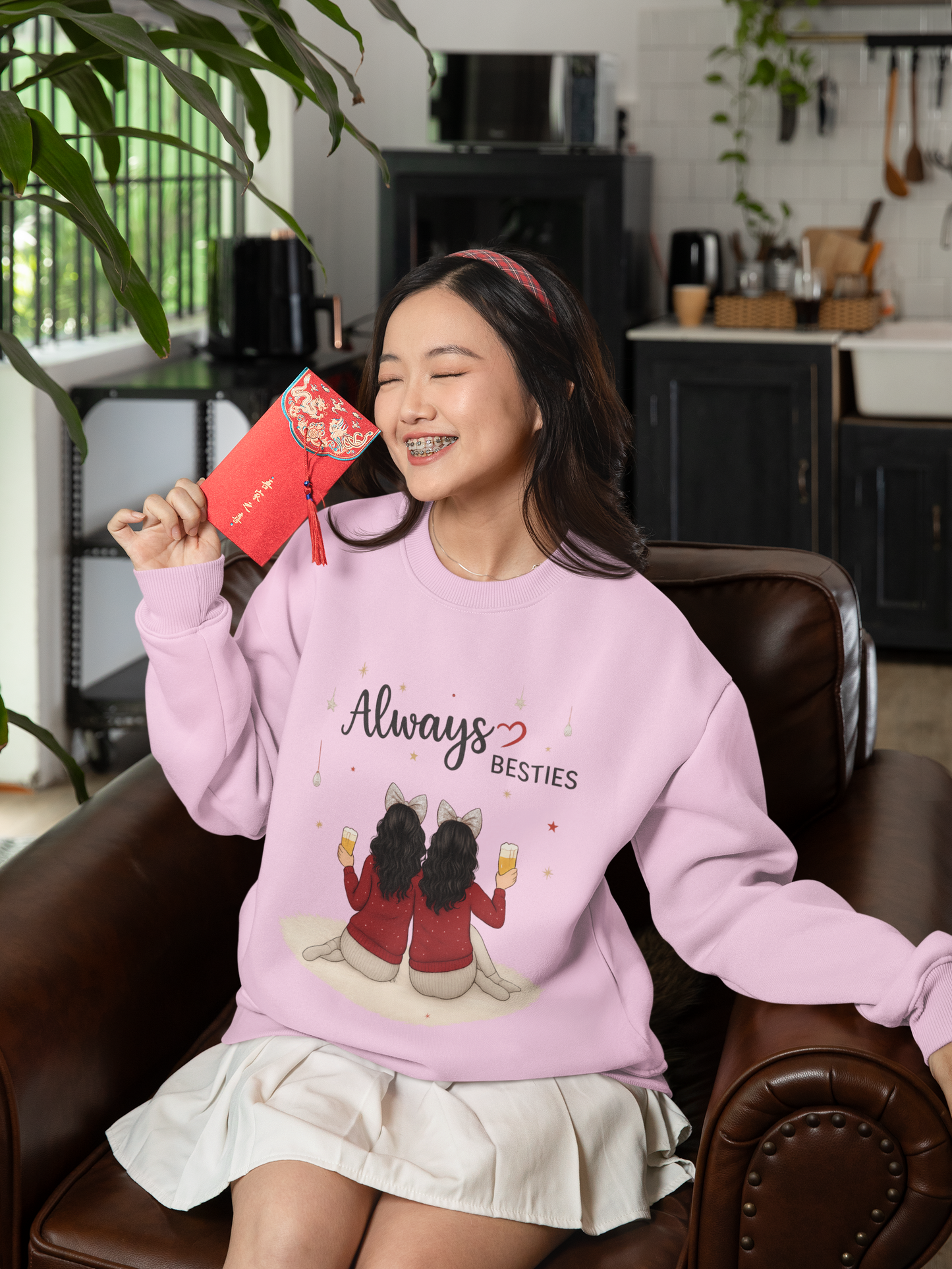 Bestie Sweatshirt with 'Always Besties' Design, Cozy Gift for Friends, Casual Wear, Friendship Celebration, Unisex Apparel