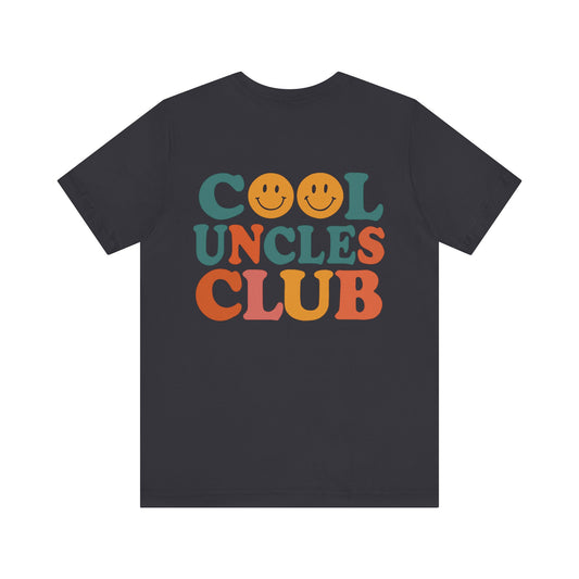 Cool Uncles Club Tee, Unisex Graphic T-Shirt, Father's Day Gift, Fun Uncle Outfit, Smiley Face Tee, Family Reunion Shirt