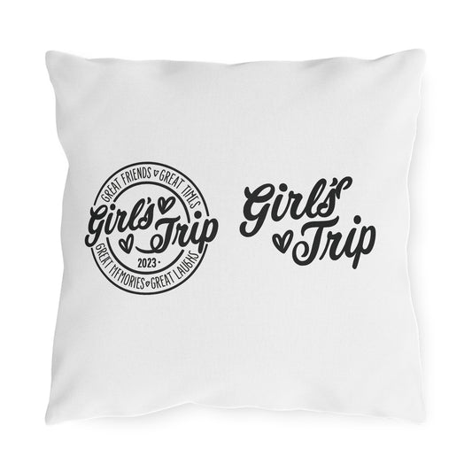 Girls Trip Outdoor Pillows for Relaxing Gatherings, Perfect for Summer BBQs, Pool Parties, and Road Trips, Gift for Friends