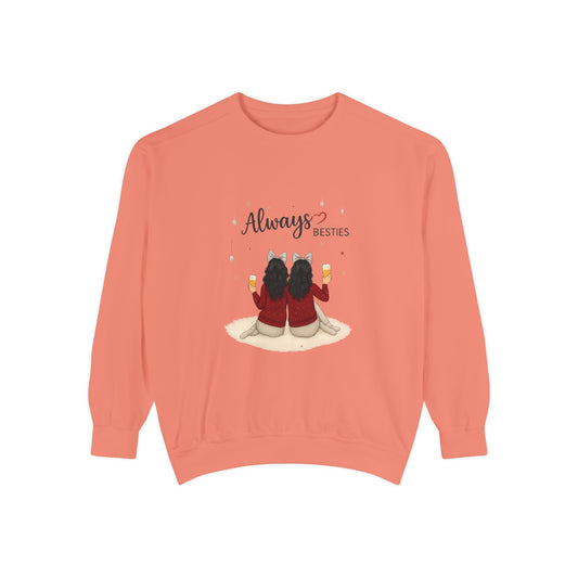 Bestie Sweatshirt with 'Always Besties' Design, Cozy Gift for Friends, Casual Wear, Friendship Celebration, Unisex Apparel