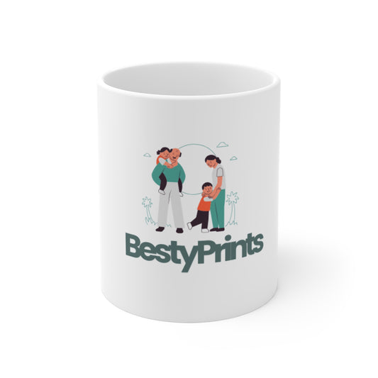 BestyPrints Family Mug - 11oz Ceramic Coffee Cup for Home, Gifts, and Celebrations - Fun Coffee Lover's Drinkware