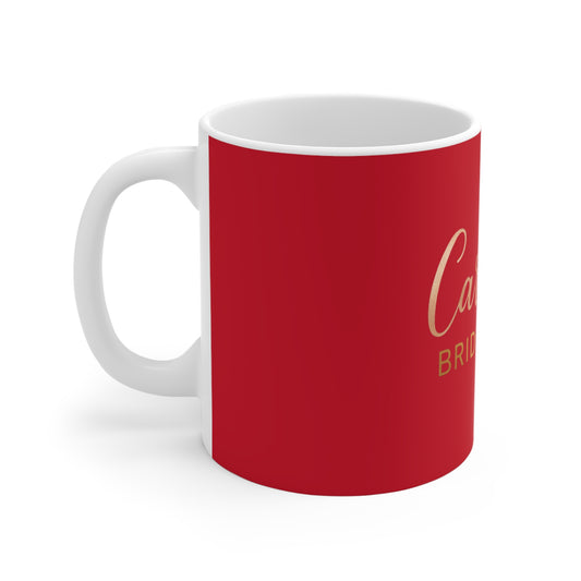 Bridesmaid Mug | Custom Name Coffee Cup | Bridal Party Gift | Wedding Favor | 11oz Red Mug