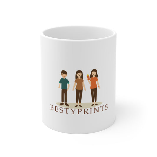 Family Mug, Custom Cartoon Character Cup, Gift for Friends, Bestie Coffee Mug, Unique Family Gatherings