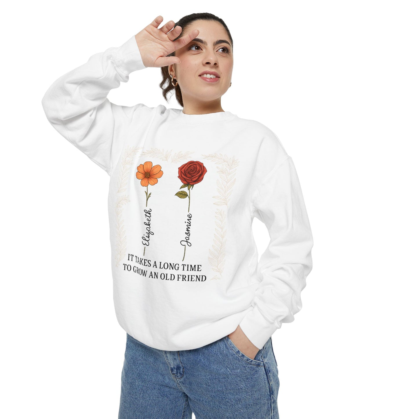 Friendship Sweatshirt - Cozy Gift, Unisex Apparel, Vintage Style, Floral Design, Perfect for Birthdays, Friendship Day