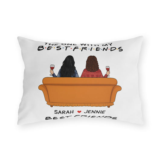 Best Friends Outdoor Pillow, Fun Garden Cushion, Friendship Gift, Patio Decor, Cozy Home Accessory, Personalized Gift Idea